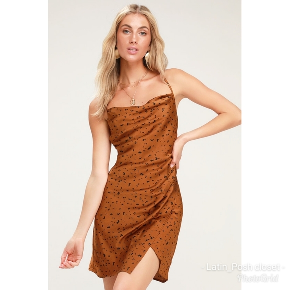 J.O.A. Dresses & Skirts - J.O.A. Yasmina Cooper satín cowl slipdress